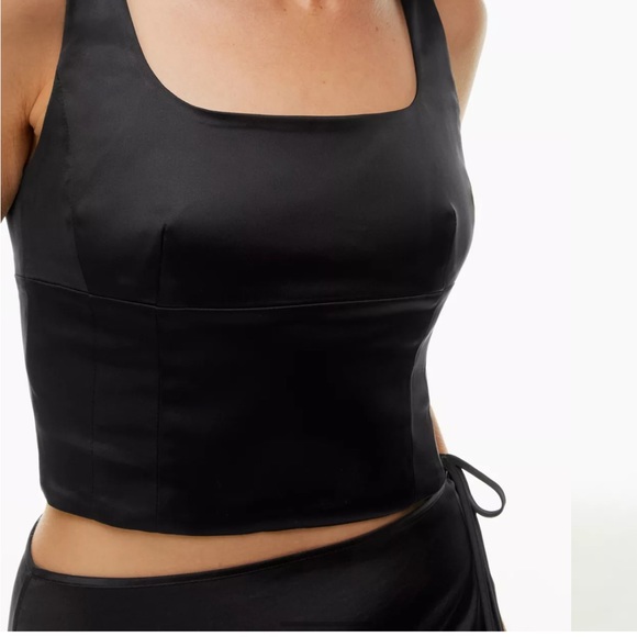 WILFRED Silk Satin Bustier Black - Picture 2 of 5